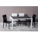 Modern Dining Room Furniture,White/Black Glossy Dining Table