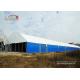 White Polygon Warehouse Storage Tent Building With Hard Walling Semi Permanent