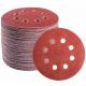 Sandpaper Suppliers 5inch 8hole Red Aluminum Oxide Hook And Loop Sanding Discs