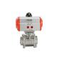 304 316 Hygienic Air Pneumatic Actuator 3PC Manual Ball Valve for Durable Performance