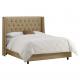 hotel chesterfield high back designer  french style antique king upholstered bed beds headboard  linen velvet fabric