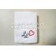 Microfiber white face towel with small embroidery logo