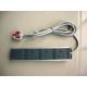 Black UK 4 Socket Electrical Extension Cord , Rack Mount Power Distribution Unit
