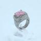 Fashion 316L Stainless Steel Casting Clay CZ Stones Ring LRX366