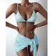 UPF 50++ Ladies Swimsuit  Skirt 3 Piece Swim Set Slim Green  M L XL  Polyamide