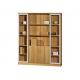 2.0m Height Wooden Office File Cabinets Two Glass Door Design Closing Quietly