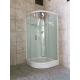 Sector Tray Glass Shower Room 90x90cm Fan Shaped White Profile