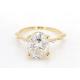 3ct Moissanite 14k Yellow Gold Diamond Ring Oval Cut for Engagement