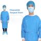 Elastic v neck Nonwoven SMS Disposable Surgical Gown against bacteria