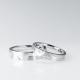 Geometric Graphic AU750 18k Gold Wedding Rings Couple White Gold