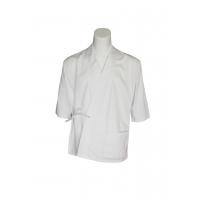 195GSM Three Quarter Sleeve Shirts White Japanese Style Wrinkle Free With Ties