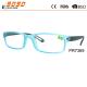 Rectangle transparent  reading glasses ,made of plastic with plastic hinge