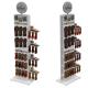 Double Sided Wooden Display Stand Sock Display Rack With Wheels For Foot Wear
