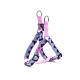 Large No Pull Rainbow Dog Harness With Name Woven Print Double Layer