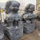12cm Chinese Stone Lion Statues Grey Chinese Animal Statues Outdoor Gate Decoration