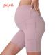 8 High Waisted Yoga Shorts With Pockets 250gsm Over The Belly Bump Pants