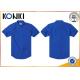 Soft Material Custom School Uniform Shirts For Boys , Blue Short Sleeve Casual Shirts