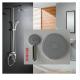 4 Functions Bathroom Shower Head Set Thermostatic Stainless Steel Rain Waterfall
