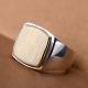 925 Sterling Silver Golden Two Tone Suqare Men Ring(060452)
