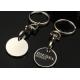 Custom metal token clasp buckle baking paint printed supermarket token buckle metal cart coins key chain logo words