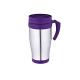 16oz inner PP Outer steel purple travel mug non-leak with handle convenient to drink