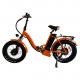 Mens Mini Folding Electric Hybrid Bike Orange 48v Electric Folding Bicycle With Pedal Assist System