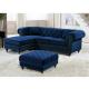 OEM/ODM Furniture Factory Direct Selling velvet living room sofa luxury tufted corner sofa Chesterfield sofa ottoman