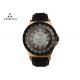 Stylish Luxury Mens Quartz Watches Water Resistant Mineral Reinforced Glass Material