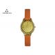 Orange Band Quartz Water Resistant Watch For Female With Diamond Encrusted