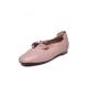 S107 Genuine leather women's shoes lotus leaf lace 2020 autumn new product flat heel comfortable shallow mouth solid col