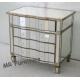 Moscal Mirrored Bedroom Chest Gold / Optional Color Curved Drawers