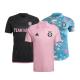 Plain Polyester Breathable Mens Football Jersey Soccer Uniforms Sets Black/Pink/ Blue