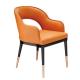 YLX-8022 Steel Tube with Orange Leather Cover Leisure Sofa Dining Chair