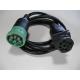 Green Type 2 Deutsch 9 Pin J1939 Female to Type 1 J1939 Male Cable