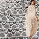 Three Dimensional 115cm Coloured Embroidery Fabric Net Yarn White Lace