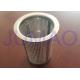 Low Carbon Steel Wire Mesh Filters Powder Coating Canister With Conical Hole