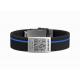 Safety QR Code Silicone Wristbands , Silicone Sports Bracelets With Blue Line