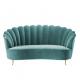 French class 2 seat lounge birch wood blue velvet fabric stainless steel leg luxury for wedding event living room