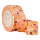 Gifts Boxes Packaging Orange Floral Printed Grosgrain Ribbon