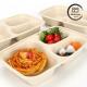 9-Inch Sugarcane Bagasse Clamshell Lunch Box Disposable and Biodegradable Food Container for Burgers and Bakery