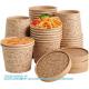 12 Oz Paper Containers With Vented Lids, Kraft Food Cups, Soup Containers Cups With Lids，Disposable Soup Bowls