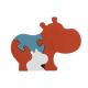 Food Grade Silicone Infant Jigsaw Puzzles BPA Free Eco Friendly Hippo Shape