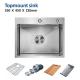 33 x 22 Topmount Stainless Steel Kitchen Sink Cabinet PVD NANO COLOR