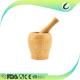 Varnished Bamboo Mortar And Pestle Set High Strength Free Of Heavy Metals