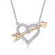 YASVITTI OEM ODM 925 Sterling Silver Cupid Necklace Rose Gold Plated Heart Arrows Necklace For Lover Gift