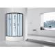 Modern and Functional Free Standing Shower Cabine with Black Painted Glass Back Wall