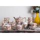 Flat Bottom Commodious Handle British Floral Ceramic Tea Sets