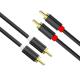2RCA Male To 2RCA Male Gold Plated Audio Cable , Black 6 Ft 3.5 Mm Audio Cable
