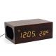 Wood Qi Charger Bluetooth Stereo Speaker , Double USB NFC Alarm with Thermometer