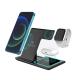 Foldable 3 In 1 Fast Charger Dual Coil Design Wireless Charging Station